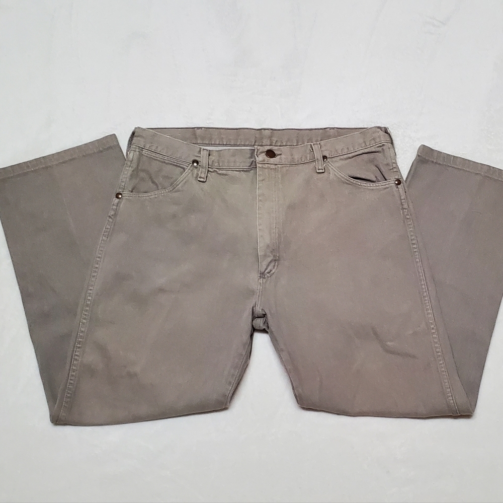 VINTAGE 1980s Wrangler Beige Tan USA Made High Waisted Butt Hugging Jeans